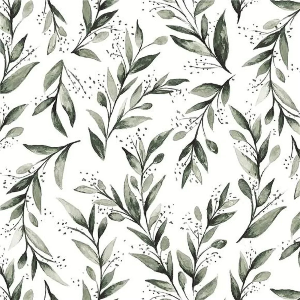 Olive Leaf Peel and Stick Wallpaper Floral Contact Paper 17.7inch x 78.7inch